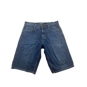 Vtg Avirex Jean Shorts Baggy Denim Jorts Embroidered Skate Hip Hop y2k Men's 36